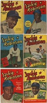 1950 Fawcett Complete Set Of (6) Jackie Robinson Comic Books 